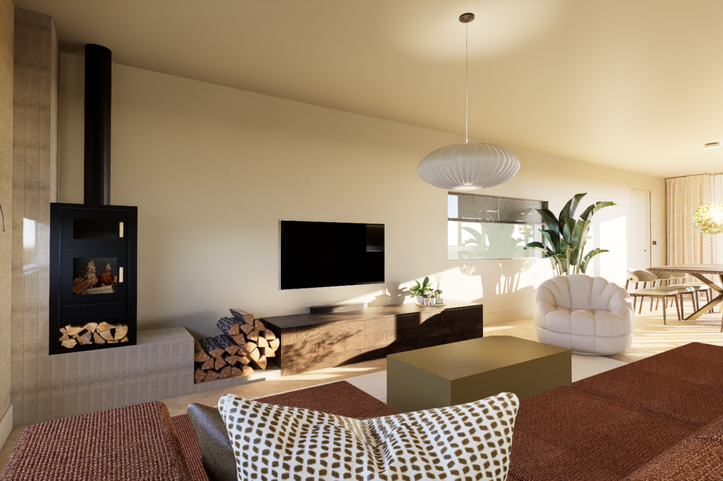 Woonkamer haard baarn
